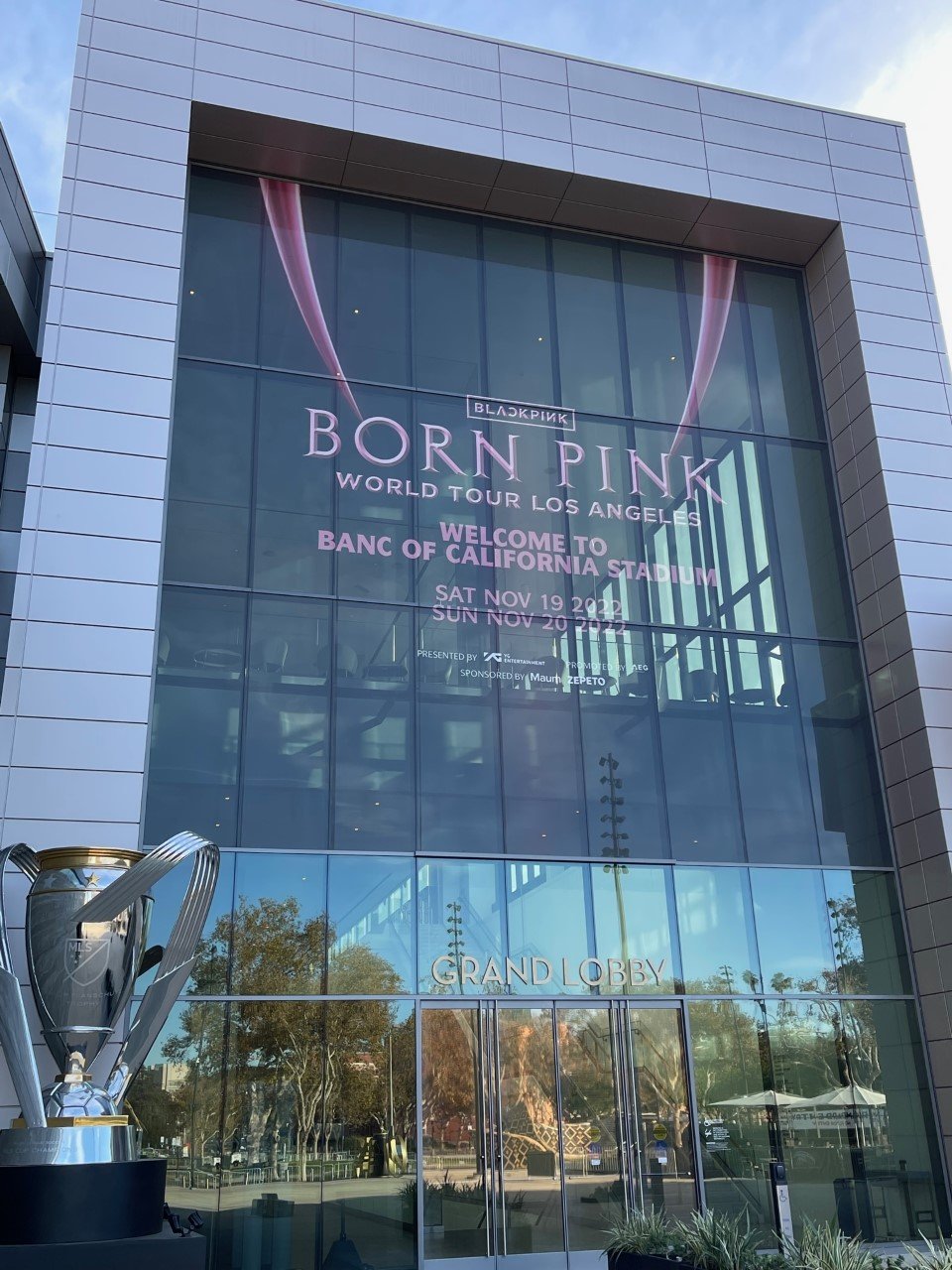 Promotional Signage for Blackpink at the Banc of California Stadium